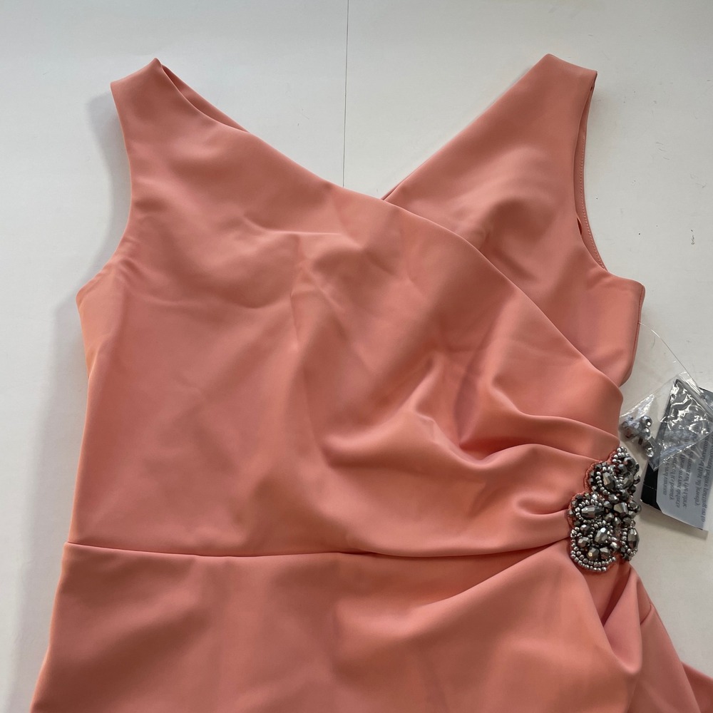 NEW $229 Alex Evenings Side Ruched Cocktail Sheath Dress Bodycon Slimming Size 2 - Picture 10 of 15